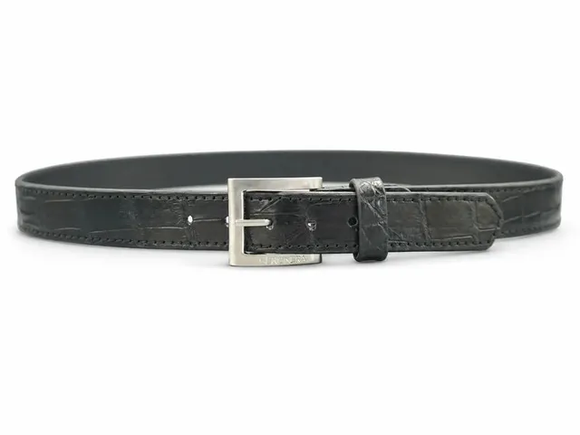 Black crocodile leather belt, PRD-126843