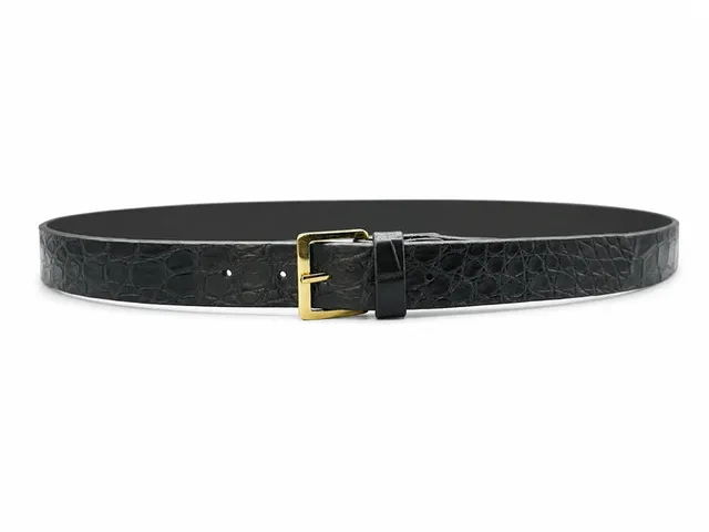 Black women's crocodile leather belt, PRD-127239