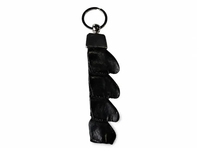 Black crocodile leather key ring, PRD-127672