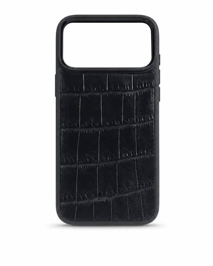 Grey crocodile leather iPhone Pro case, unit PRD-127160